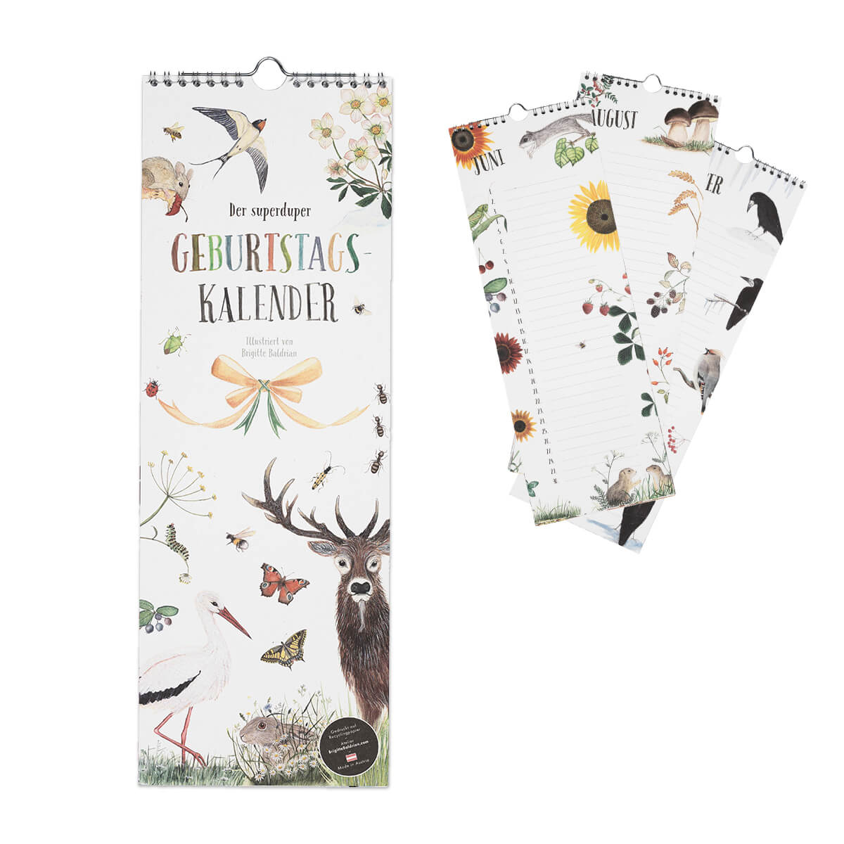 Geburtstagskalender ringgebunden Atelier Brigitte Baldrian 01