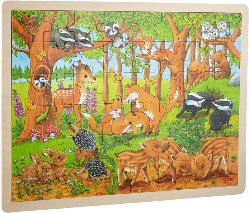 Puzzle Tiere im Wald