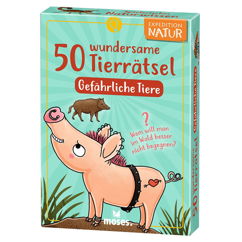 009830_quadrat 50 wundersame Tierrätsel Gefährliche Tiere Spiel Vorderansicht