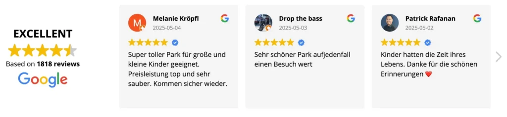 Bewertungen Google via Trustindex per Mai 2025, durchwegs 5 Sterne!