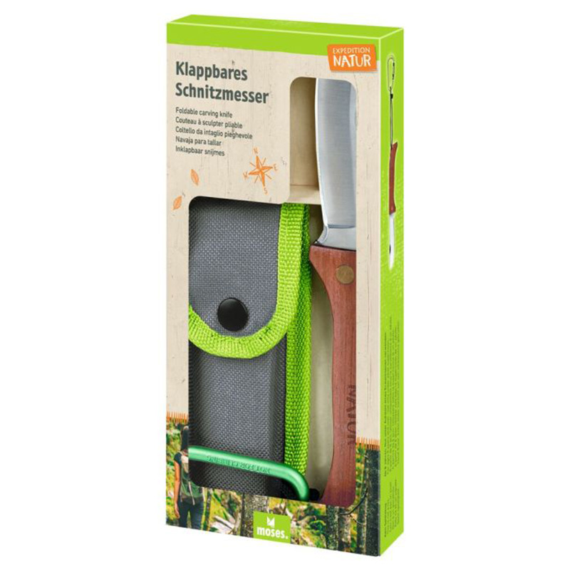 Klappbares Schnitzmesser mit Holzgriff